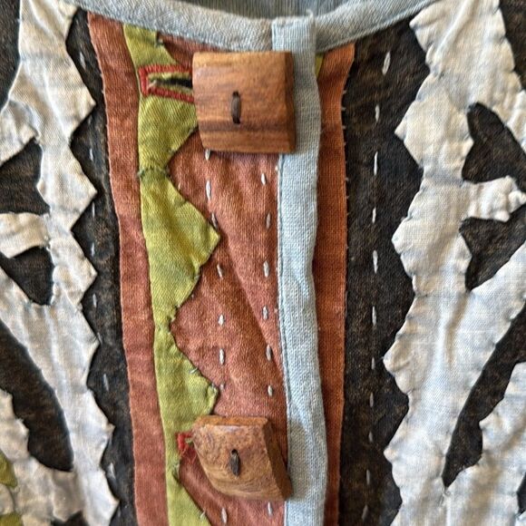 Vintage Territory Ahead Quilted Applique Boho Artsy Jacket Womens Med - Picture 6 of 17